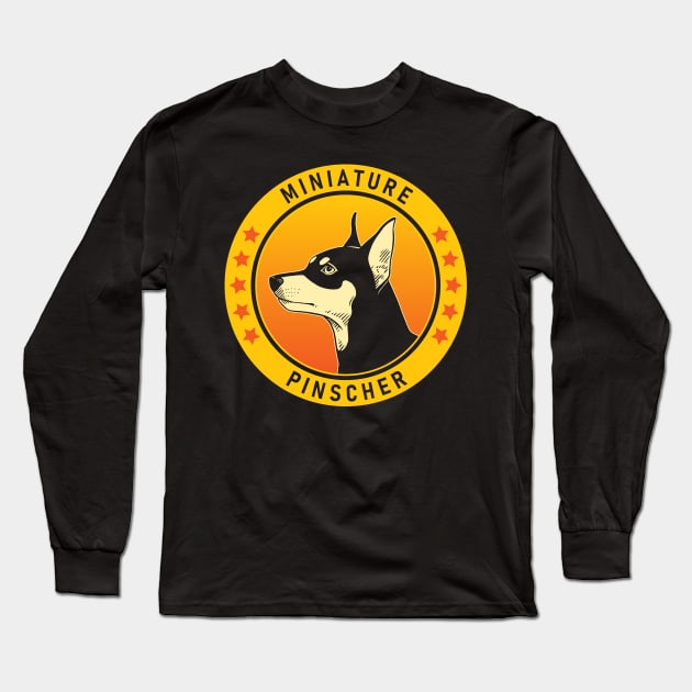 Miniature Pinscher Dog Portrait Long Sleeve T-Shirt by millersye